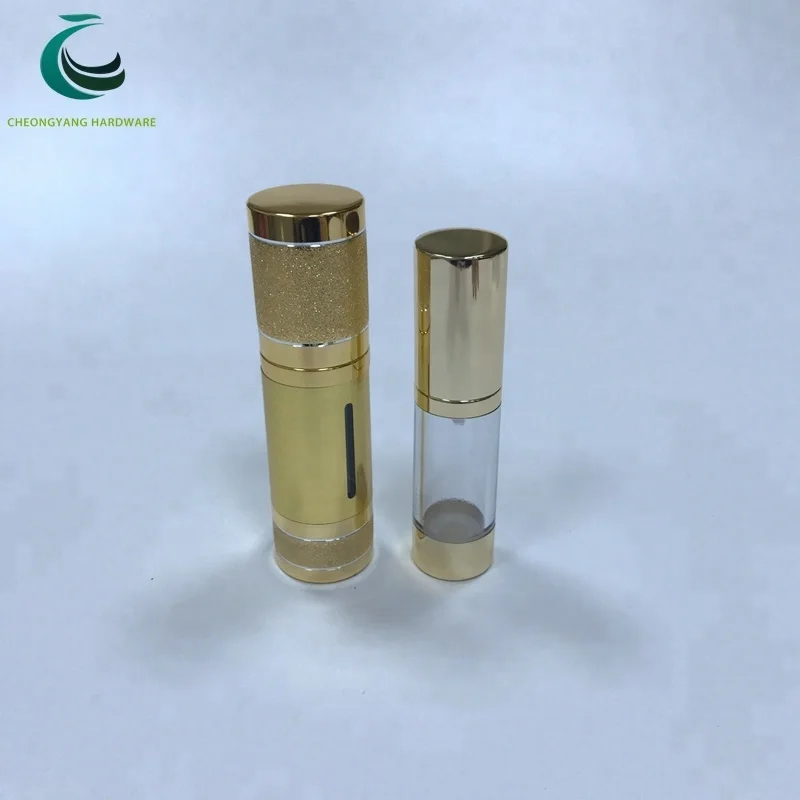 
30ml matte gold airless aluminum plastic pump spray bottles 