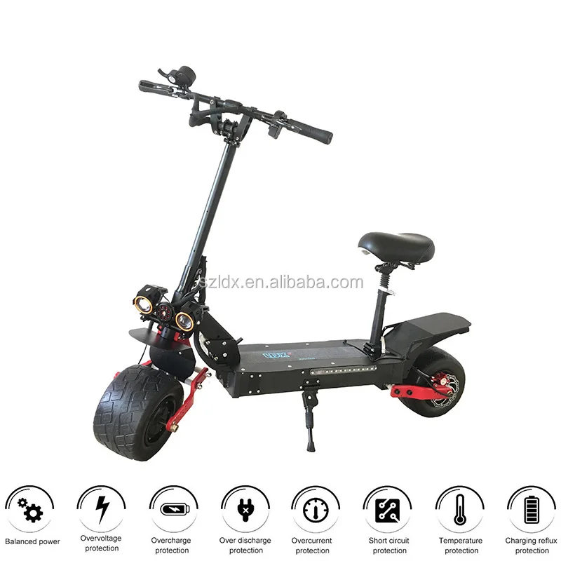 Portable Folding Electric Scooter , 60 MPH and 80 Mile Range of Riding, 3200W Dual Motors,Fat Off Road Tire