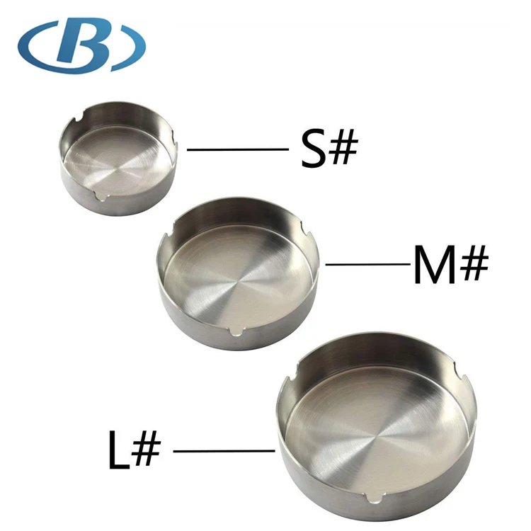 fashion designs stainless steel ashtray round portable for cigarette smoking indoor outdoor(3 sizes)