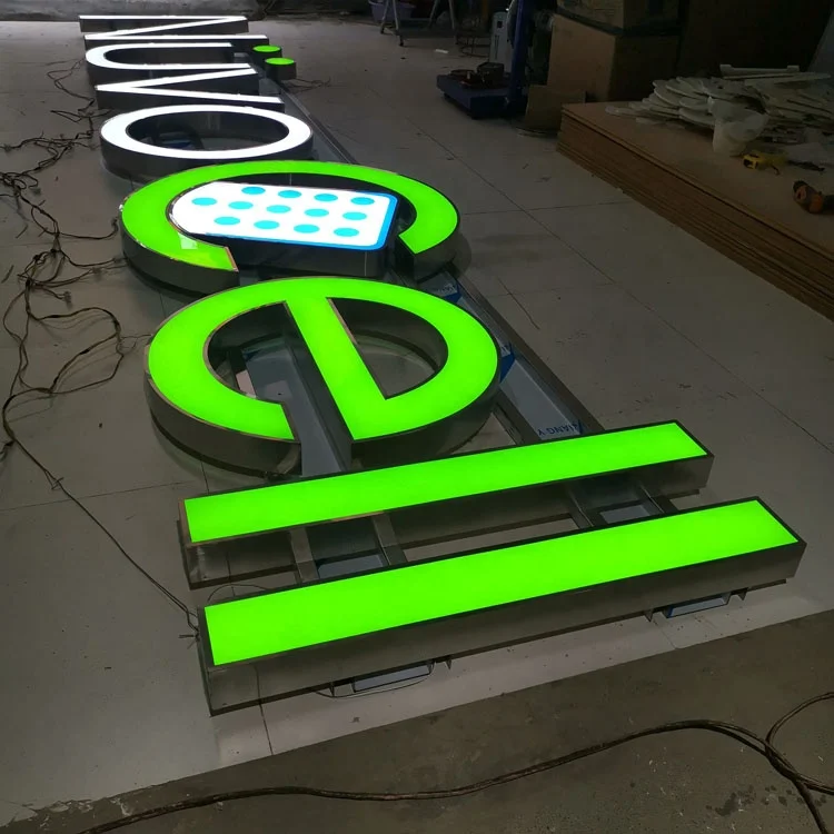 Green Face Color LED Logo Signage Face Lit Channel Letter