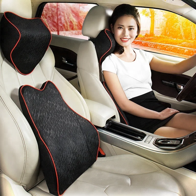 Therapeutic Memory Foam Chair Car Seat Ventilate Mesh Fabric Lumbar Back Support Cushion For Back Pain