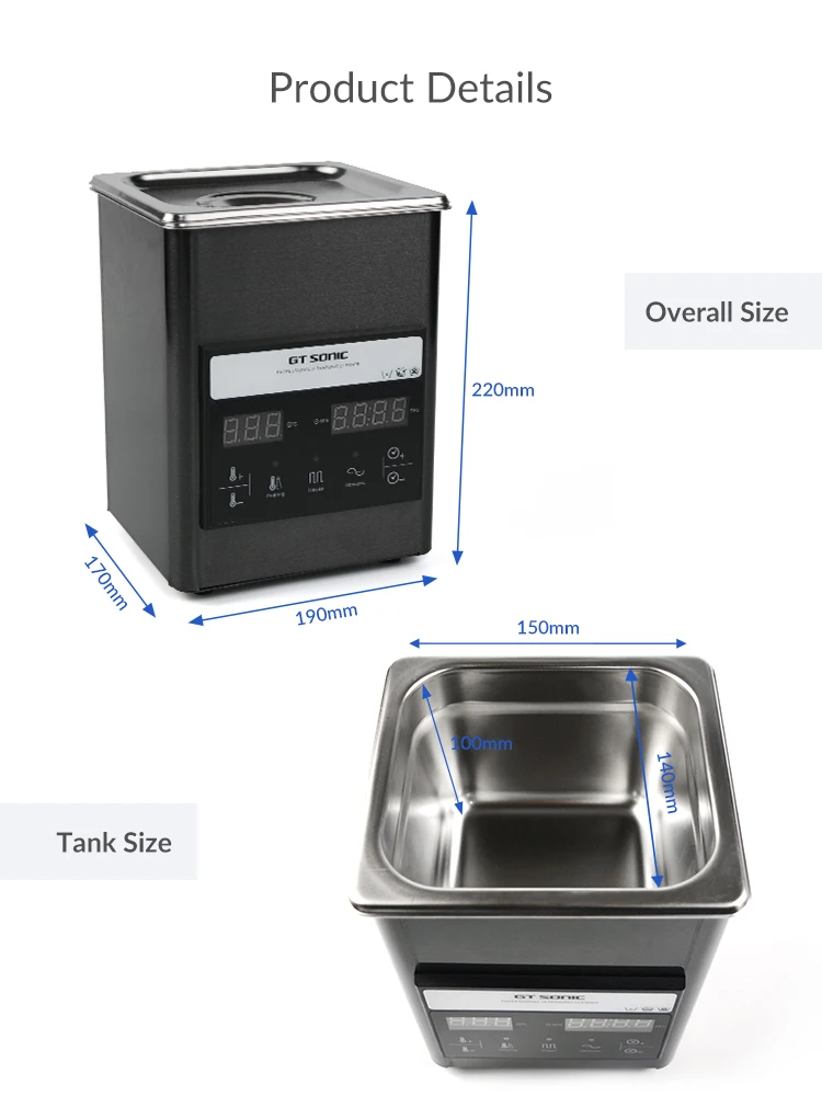 Gt Sonic-S2 2L 50W 40Khz Ultrasonic Cavitation Machine Ultrasonic Parts Cleaner Reviews