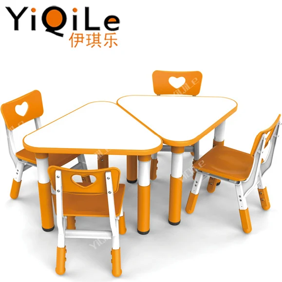 Small triangular plastic table children furniture classroom tables