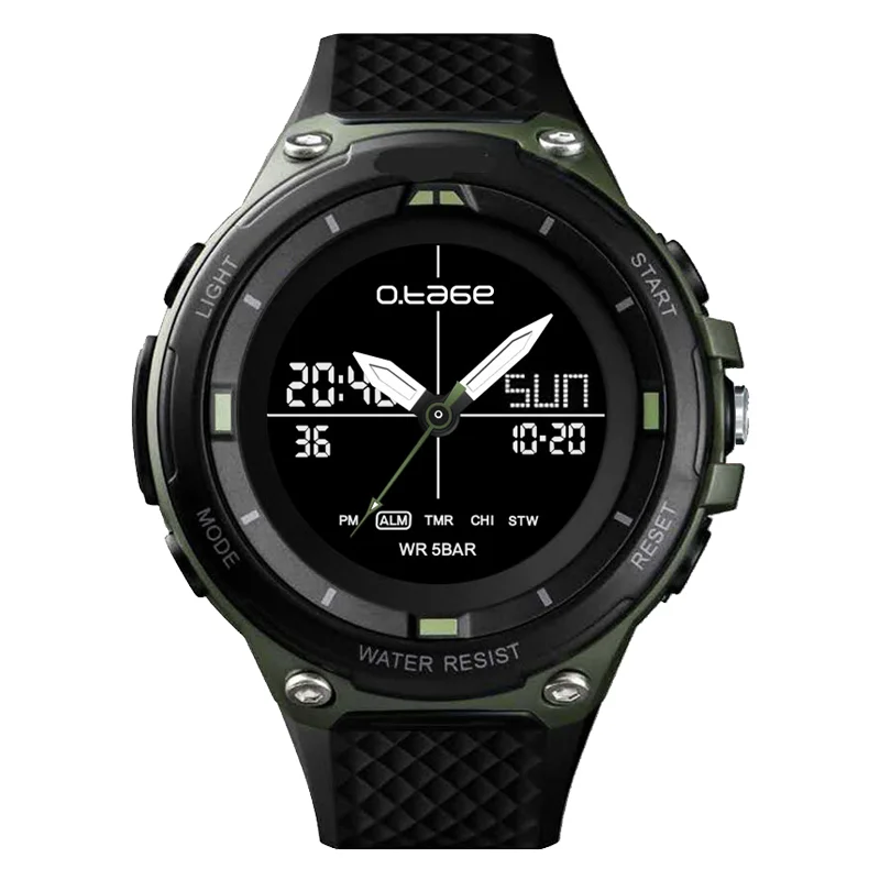 Waterproof surf watch military grade watch lcd display watch black