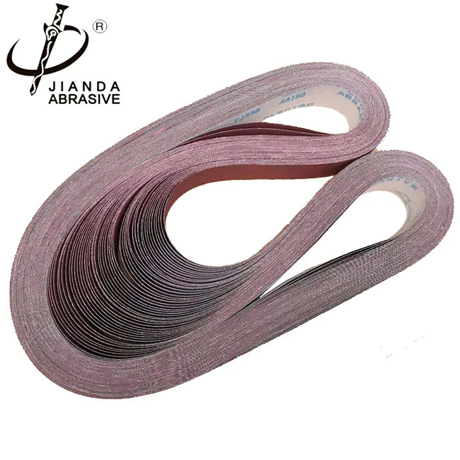 Red Aluminum Oxide Soft Cloth Base Abrasive Sanding Belts for Grinding Wood Metal Hardware Tools
