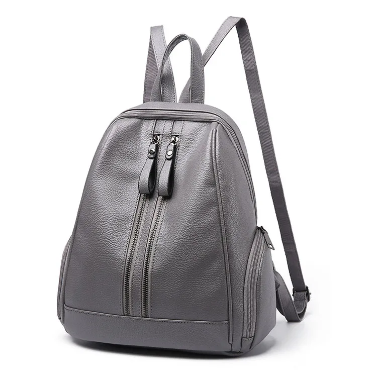 New Model Leisure Bag Stylish Women Faux Ashy Custom Leather Backpack For Girls