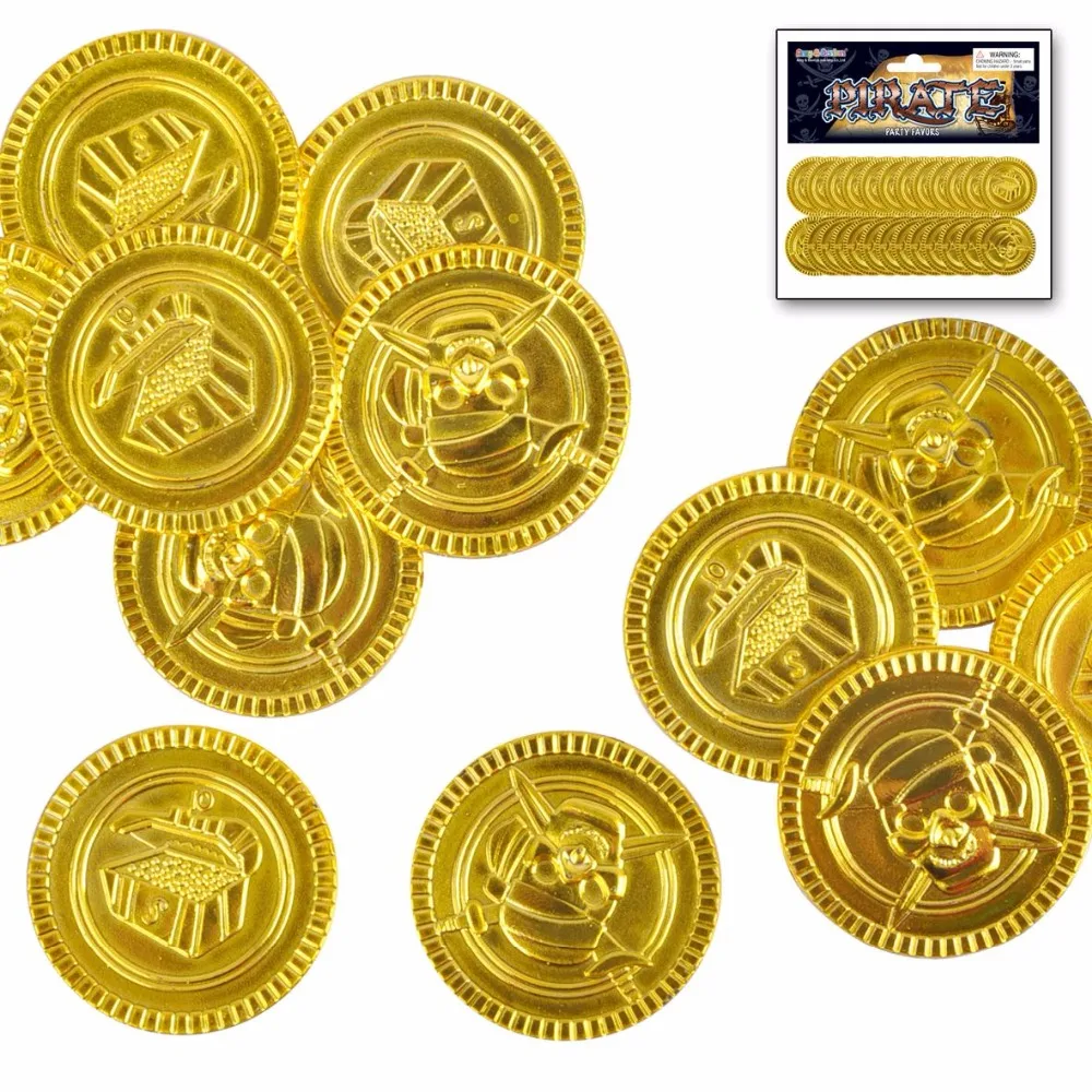 Wholesale Pirate Party Toys Kids Toy Plastic Pirate Gold Coins Pirate Play set Pack Party Favor