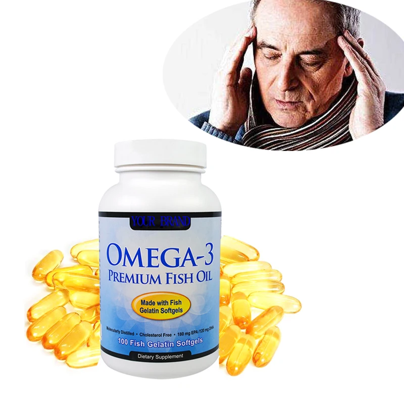 Preventing senile dementia organic omega 3 fish oil softgel
