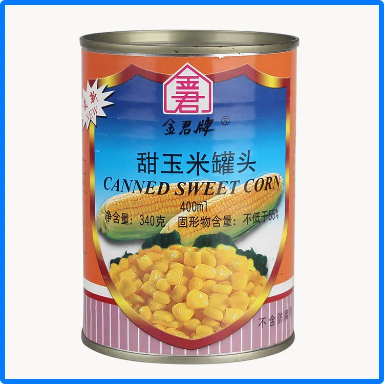 
canned sweet corn in tin made in Chinese factory 