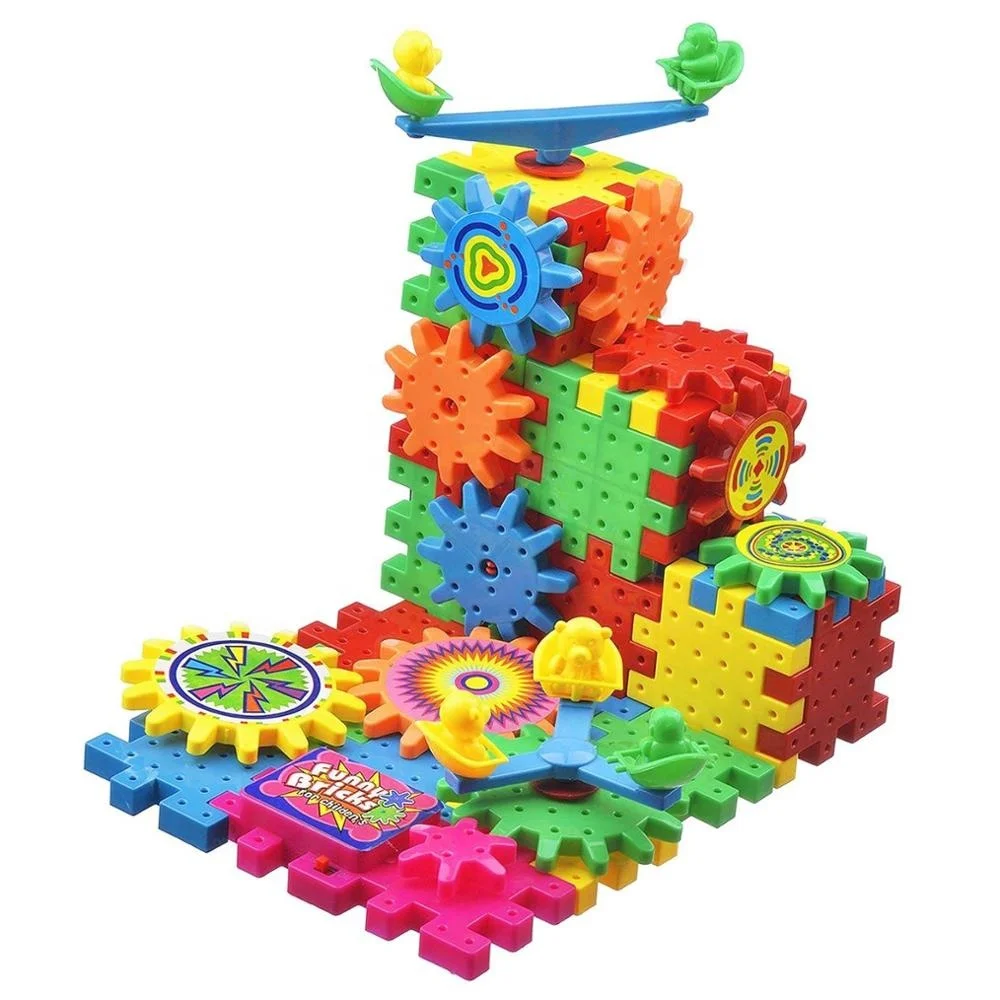 81PCS Electric Building Blocks Set Rotating Gear Electric Building Blocks Set Educational Toy For Boys And Girls Ages 3 And Up