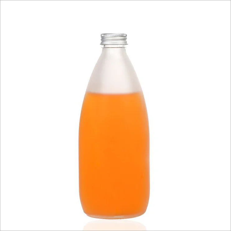 High quality 2oz 8oz 200ml 250ml transparent frosted Coffee Milk Tea glass juice bottles with screw cap