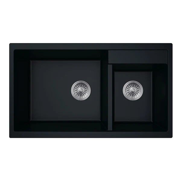 
high quality small double black quartz kitchen sink 