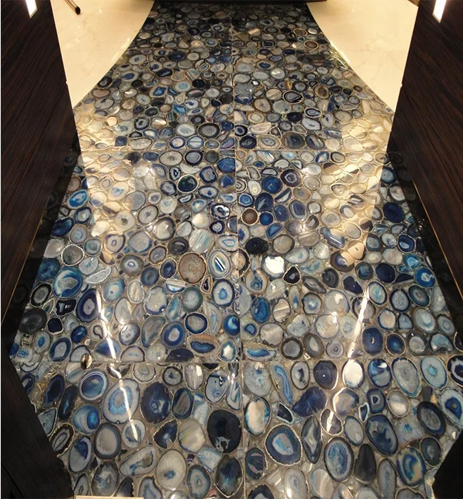 dark blue agate semi precious flooring