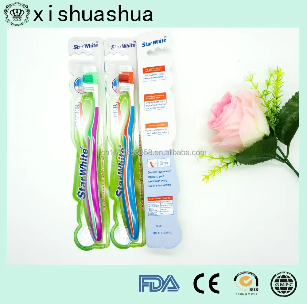 2017 Hot Selling import soft rubber handle dupont nylon bristles toothbrush