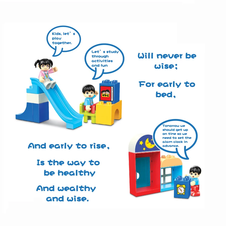 
Baby Toy Train Building Blocks Large Size Construction Plastic Block Toys 