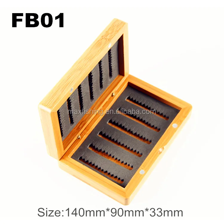 Small Slim bamboo fly fishing wooden fly box