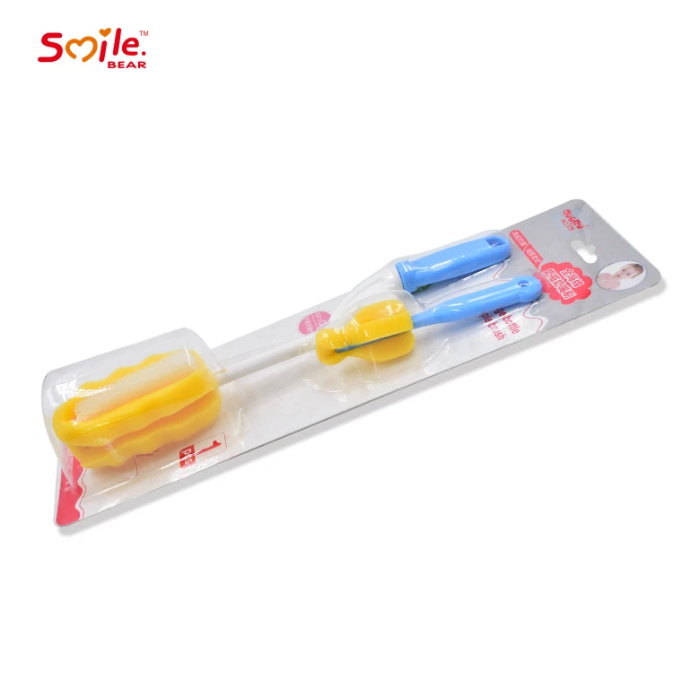 
Manufacture Cheap rotating baby bottle cleaning brush set 