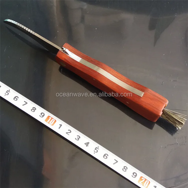 Multi Wood Handle Mushroom Knife With Brush