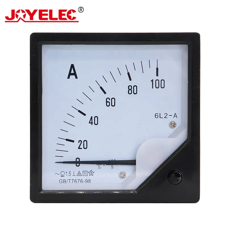 6L2-A квадратный панельный измеритель тока Аналоговый амперметр переменного тока Амперметр 80 мм * 80 мм 1A 2A 3A 5A 10A 15A 20A 25A 30A 40A 50A
