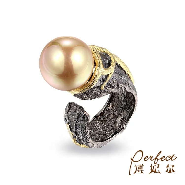 Moroccan Fashion 925 Silver Design Shell Pearl Ring for Women