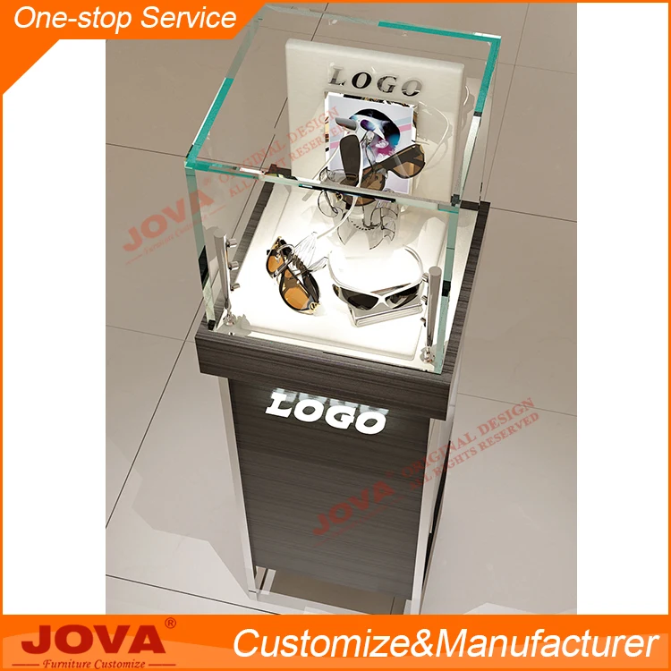 Modern optical shop equipment wood and glass optical display cabinets tray for eyewear shop