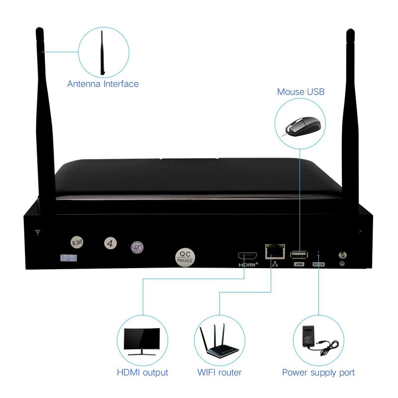 VESAFE 8CH 1080P CCTV 10 Inch LCD Wireless NVR Kit Waterproof IP Camera Security System