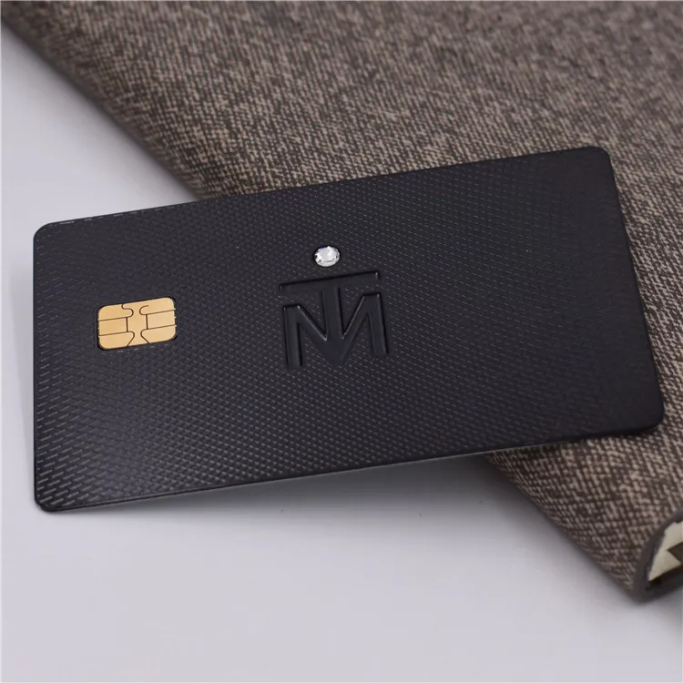 custom luxury laser cut engraved matte black stainless steel metal credit chip card