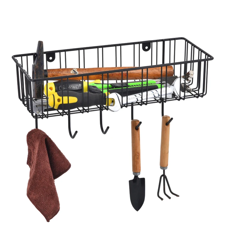 
wall mounted hanging iron wire storage display basket for home and garden 
