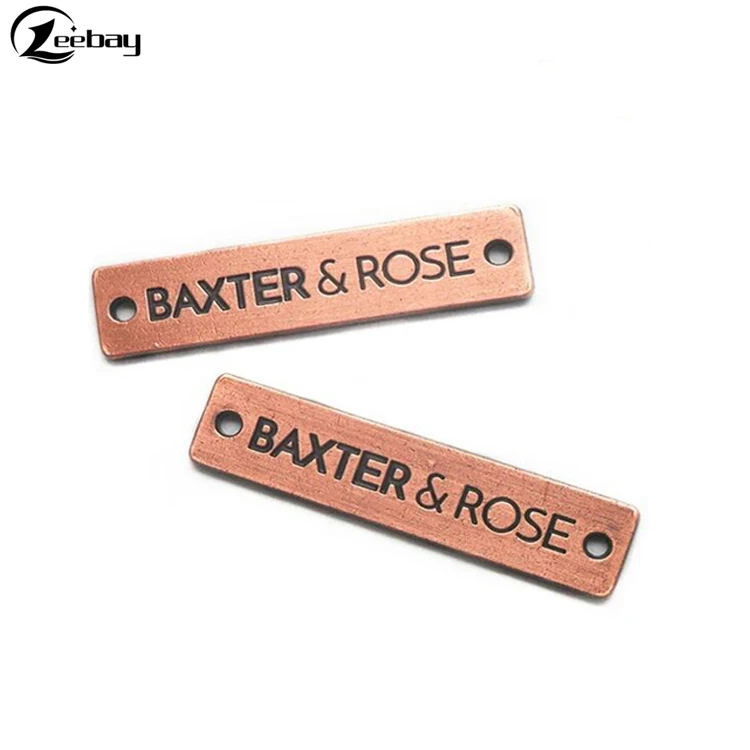 Gold plated accessories metal label custom sewing tag for garment