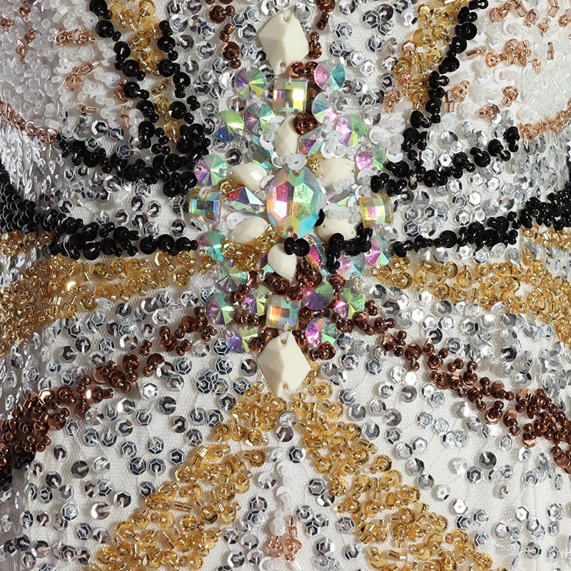 Women backless party gown beaded sequins long evening dresses luxurious