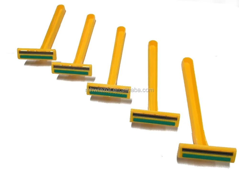 
Twin Blade Disposable Razor With Plastic Handle assembled by machine 