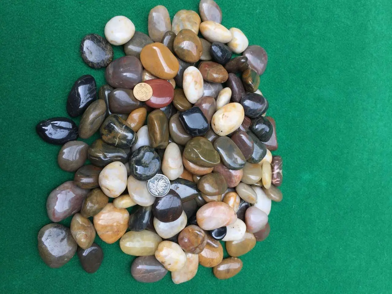 Natural Landscaping polished mixed pebble stone making machine for the gardening