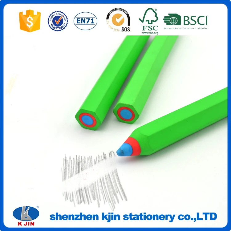 Jumbo big mistake green color pencil shaped rubber eraser for school