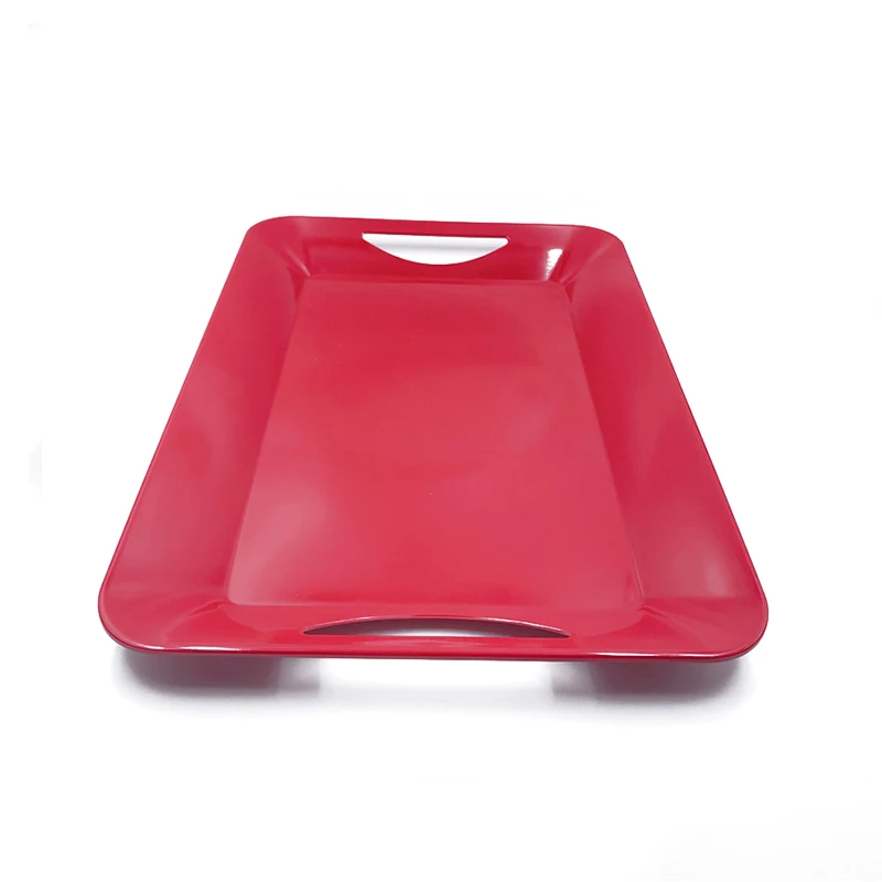 Plastic melamine tray service tray with handles