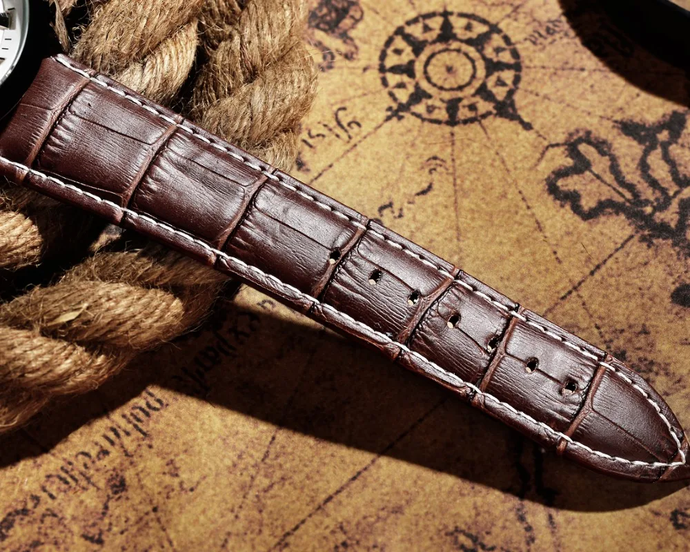 oem mens leather watch 3atm water resistant stainless steel diamond watch