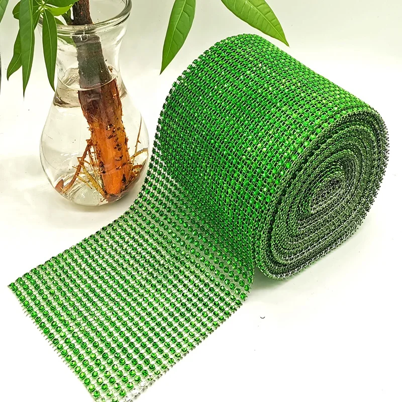 24 rows 4 mm factory direct sales gold plastic rhinestone mesh trimming cup chain diamond net roll decorative accessories