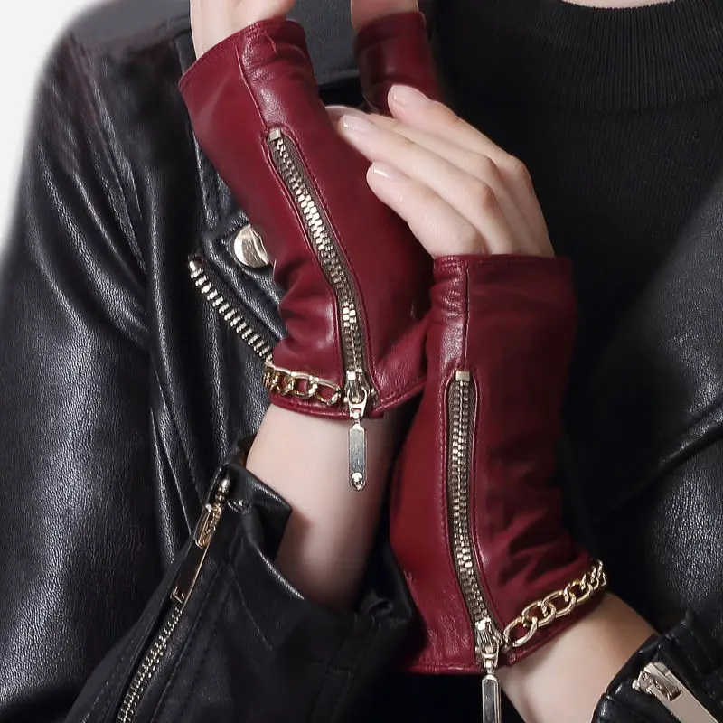 New design leather fingerless gloves manufacturer for wholesales