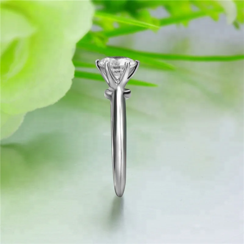 
Simple Design Gold Plated 925 Sterling Silver 1 Carat Solitaire CZ Diamond Engagement wedding Rings Jewelry for Women Price 
