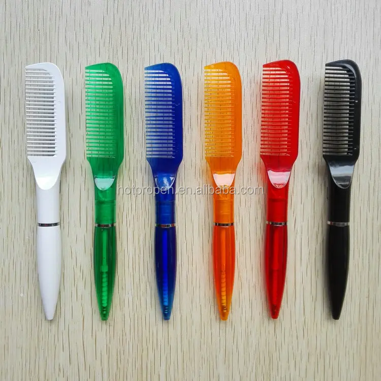 Hotel novelty personalize Promotional Transparent Comb Oil ball pen with Custom LOGO