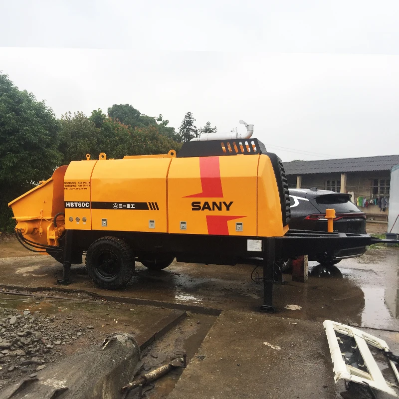 2016 моделей б/у, дизельная мощность, портативный прицеп, монтируемый бетононасос без грузовика, для продажи