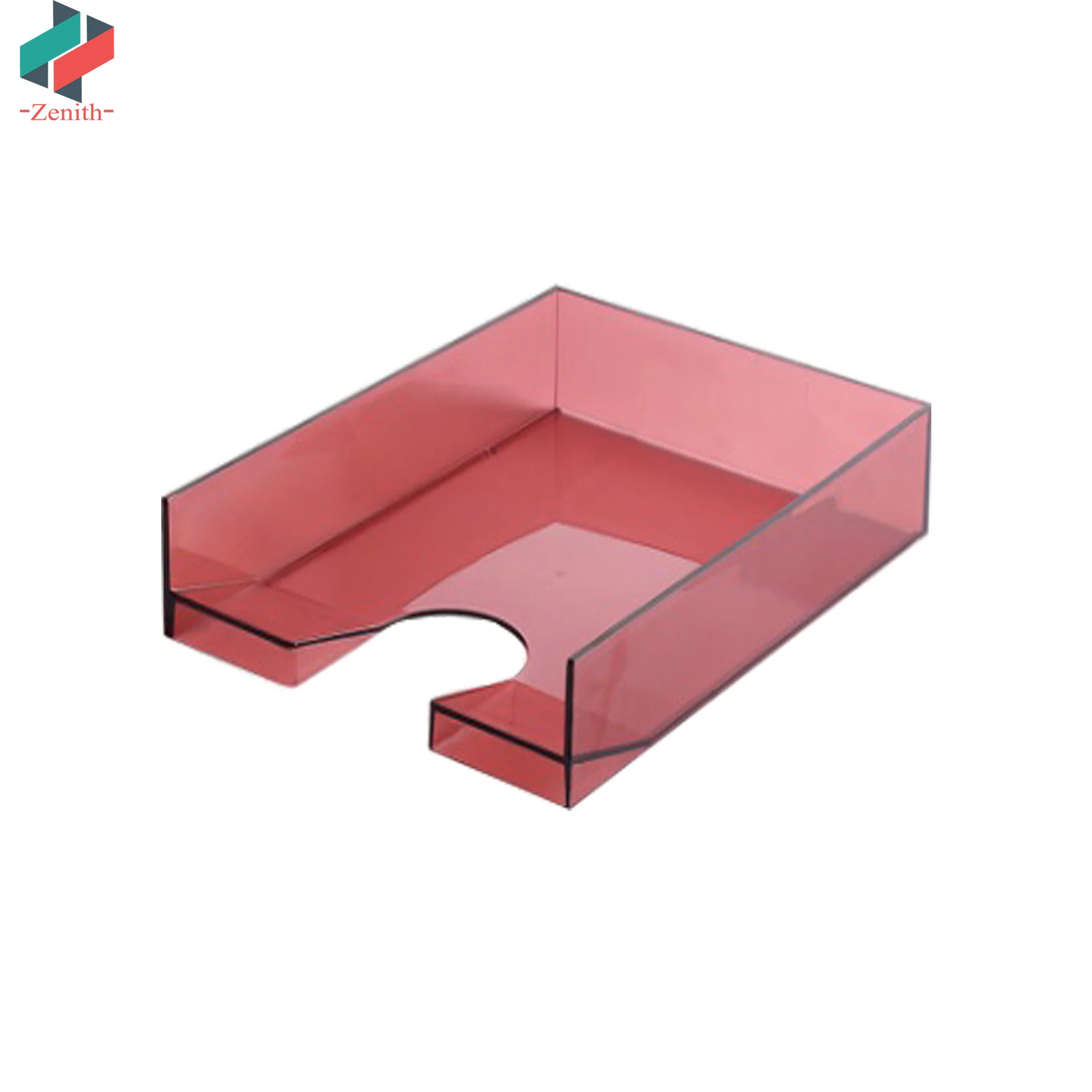 ZNS00004 Stacking Clear Plastic Desktop Office Organizer Letter Mail Document Paper File Tray