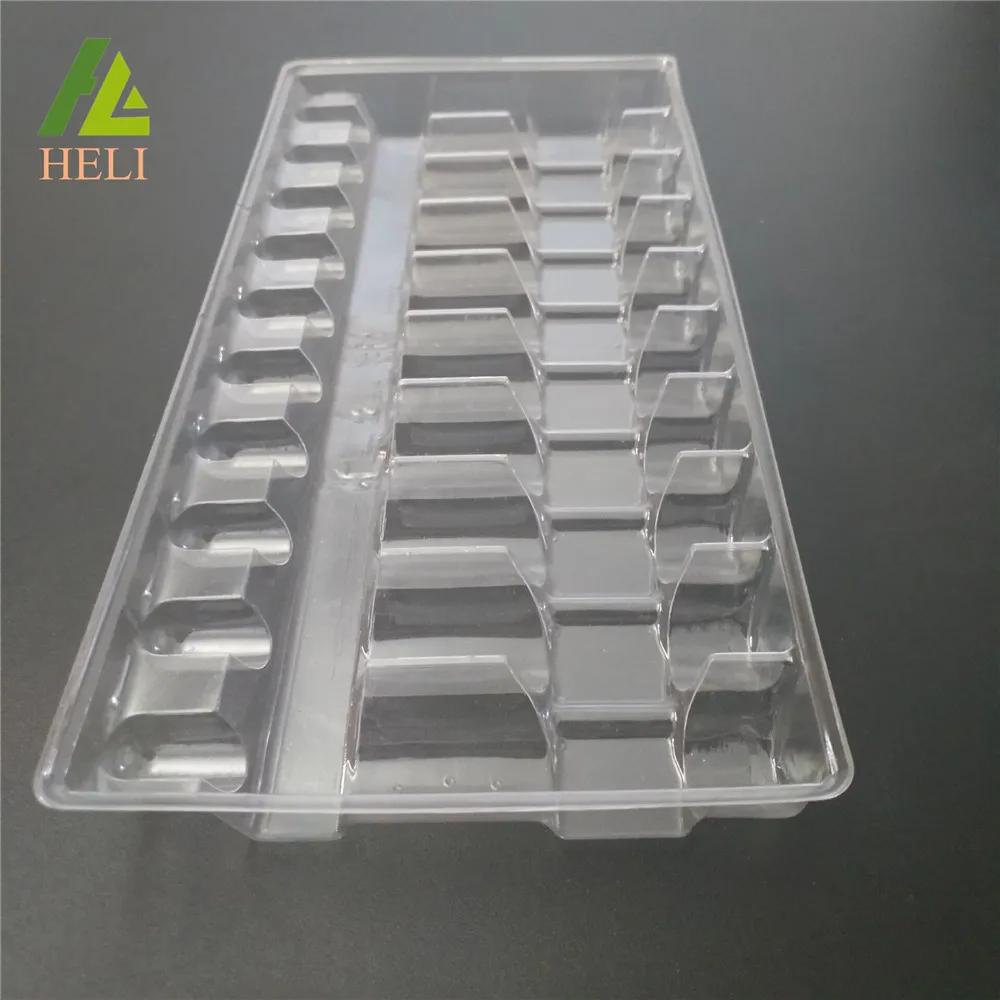Blister process white color plastic ampoule vial packing trays