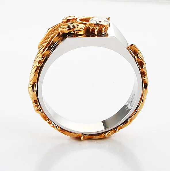 Dragon Ring Men 18k Gold Plated Diamond Ring Dragon For Men And Women