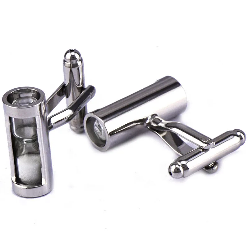 
bulk high quality custom stainless steel engraved blanks modern Hourglass cufflink 