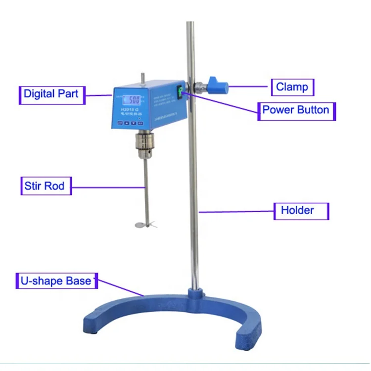 High Quality LED Mixing Electric 100L 150L Laboratory Overhead Stirrer