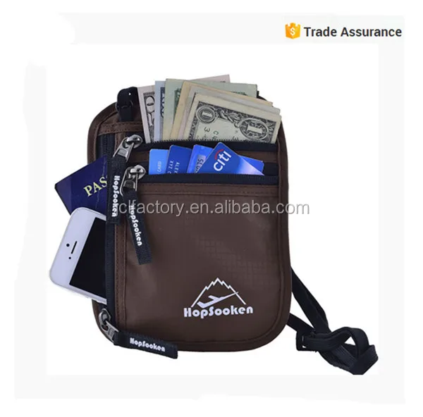 waterproof nylon rfid neck wallets for travel cheap price