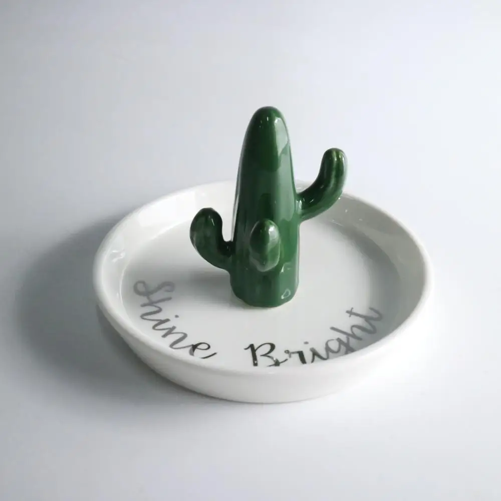 CERAMIC CACTUS TRINKET DISH RING HOLDER DISH ring trinket dish hengfei