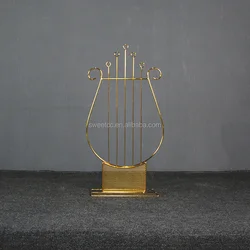 2019 new design wedding deco of harp shape electroplate wedding arch flower stand centerpiece