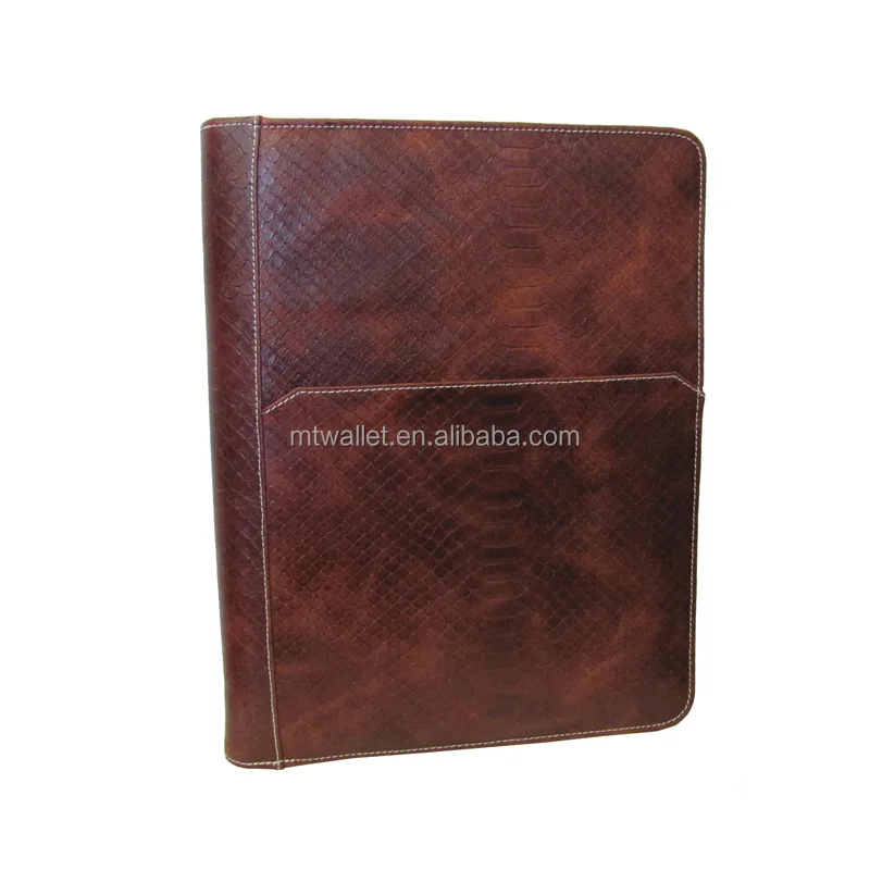 Leather Writing Portfolio Cover A4 Clear File Folder Document Holder