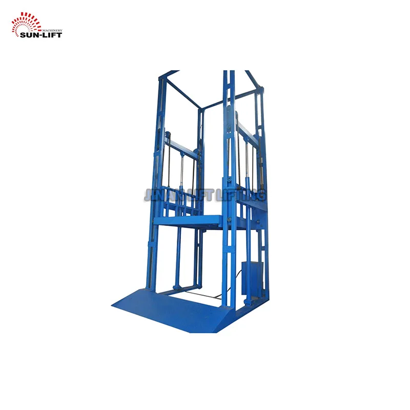 Factory Sells 2ton Lead Rail Hydraulic Warehouse Cargo Lift Elevator